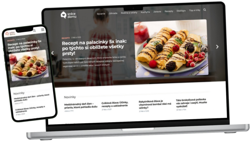 Ukážka responzívneho webu na notebooku a mobile